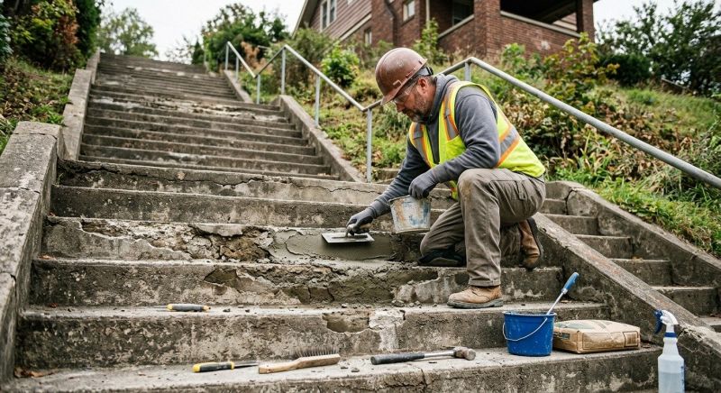 Patio Stairs Repair in West Des Moines, IA